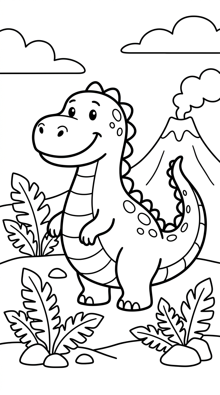 Kleurplaat dinosaurus — gratis printen (pdf)