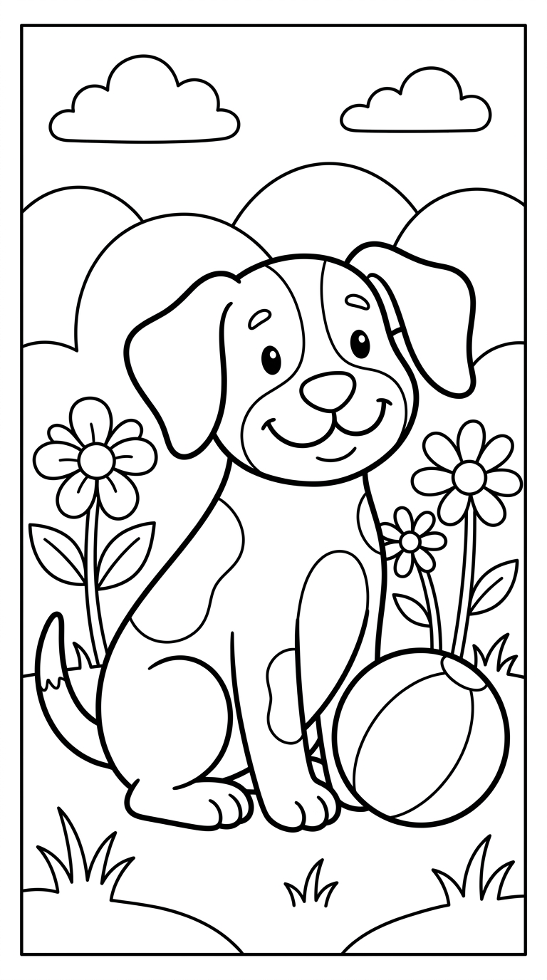 Kleurplaat hond — gratis printen (pdf)