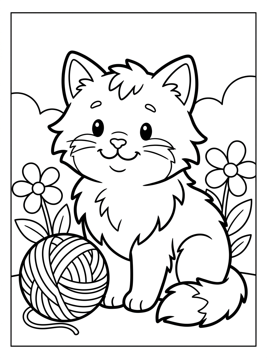 Kleurplaat kat — gratis printen (pdf)
