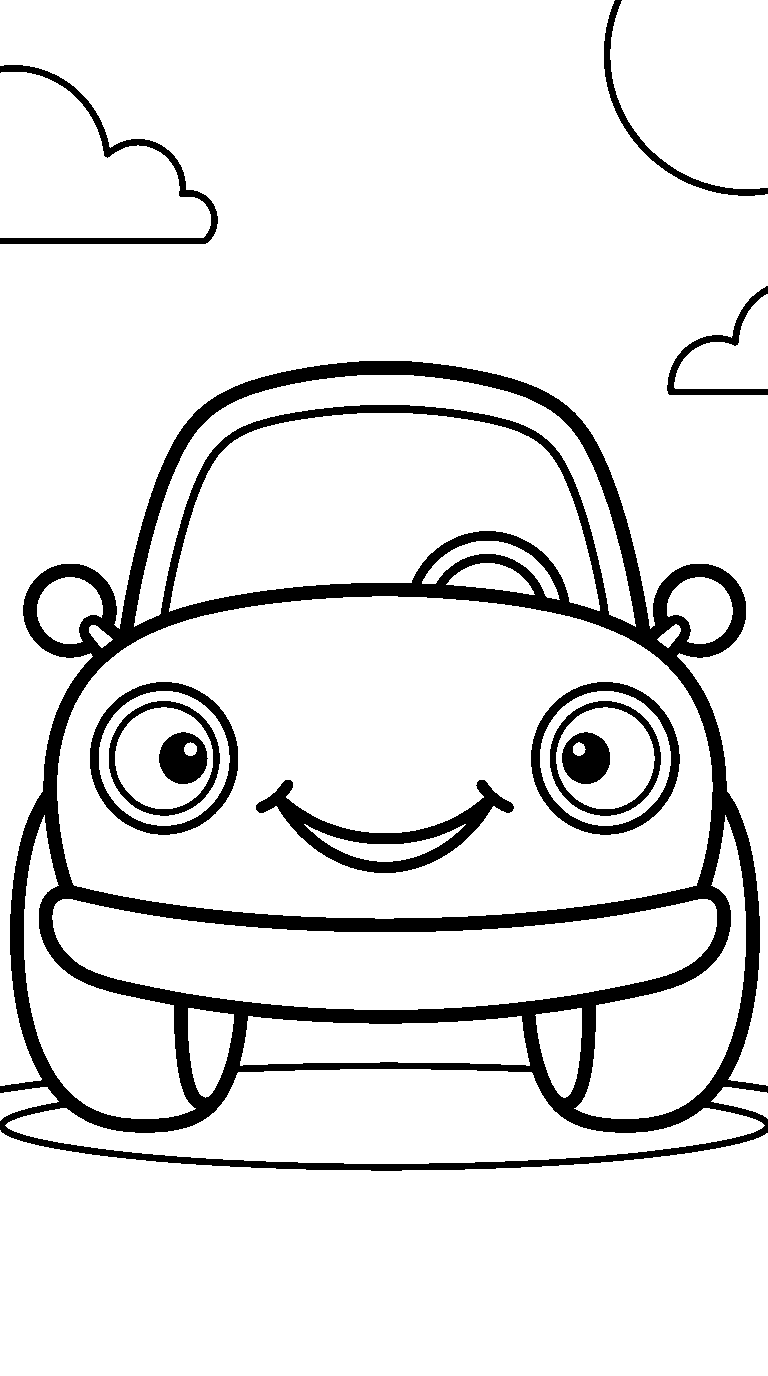 kleurplaat auto — van voren