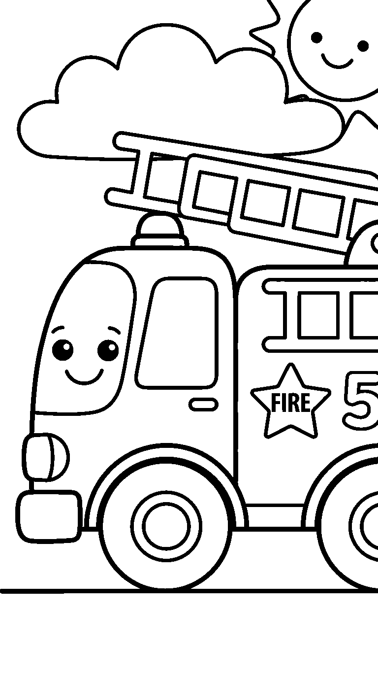 kleurplaat brandweerauto — groot en simpel