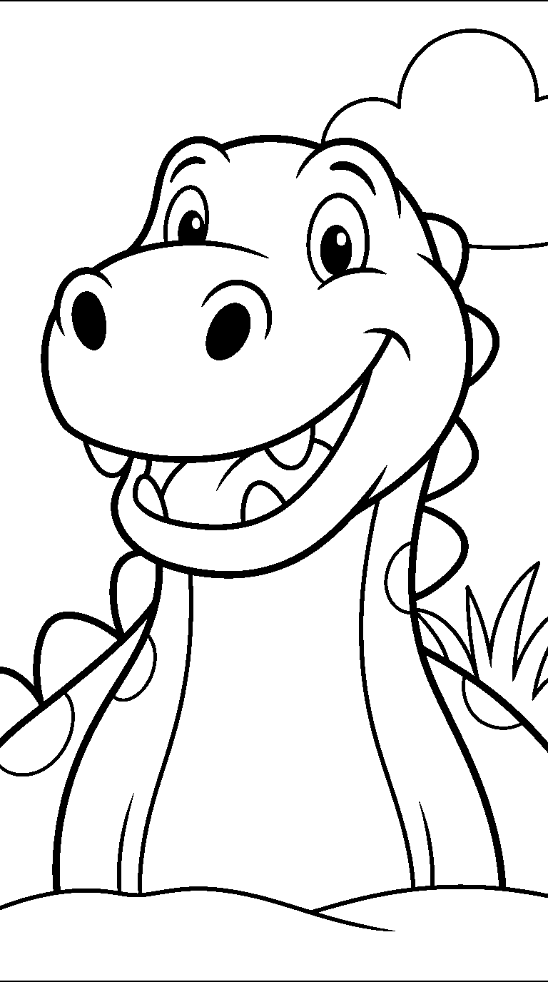 kleurplaat dinosaurus — groot portret