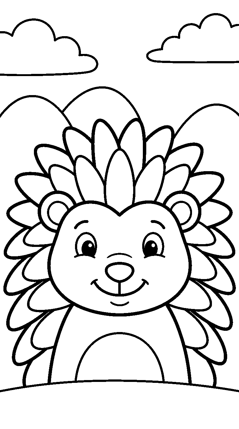kleurplaat egel — groot portret