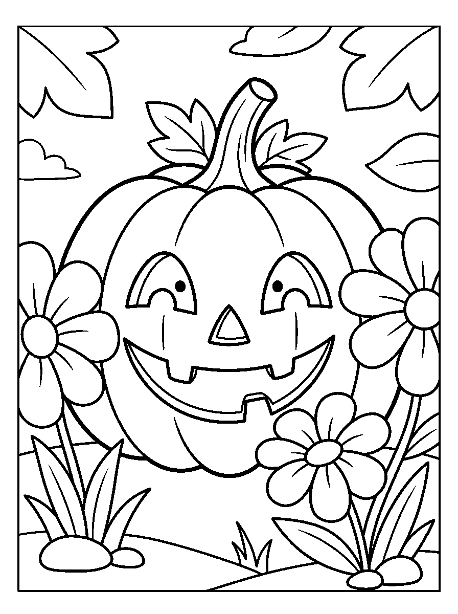 kleurplaat halloween — tussen de bloemen
