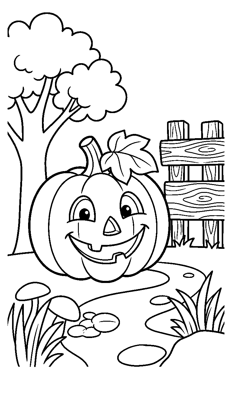 kleurplaat halloween — buiten