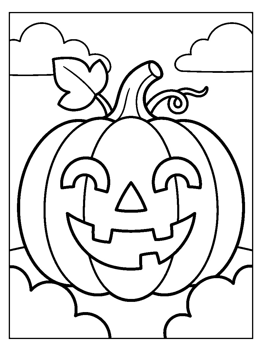 kleurplaat halloween — groot op de pagina