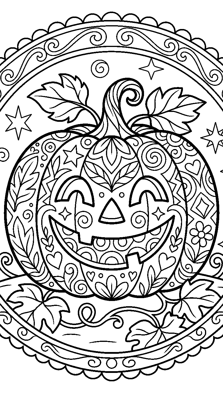 kleurplaat halloween — met versiering
