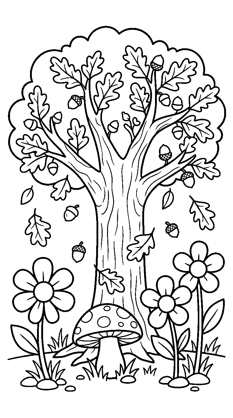 kleurplaat herfst — tussen de bloemen