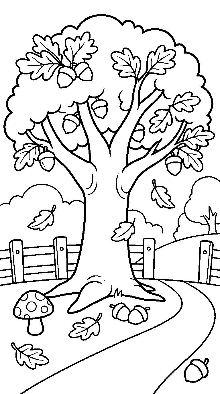 kleurplaat herfst — buiten