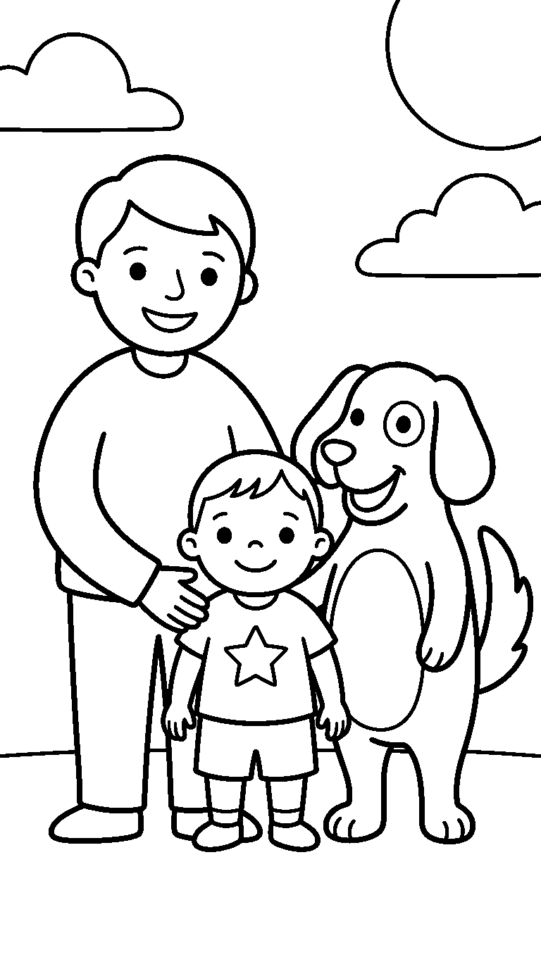 kleurplaat hond — met een jong