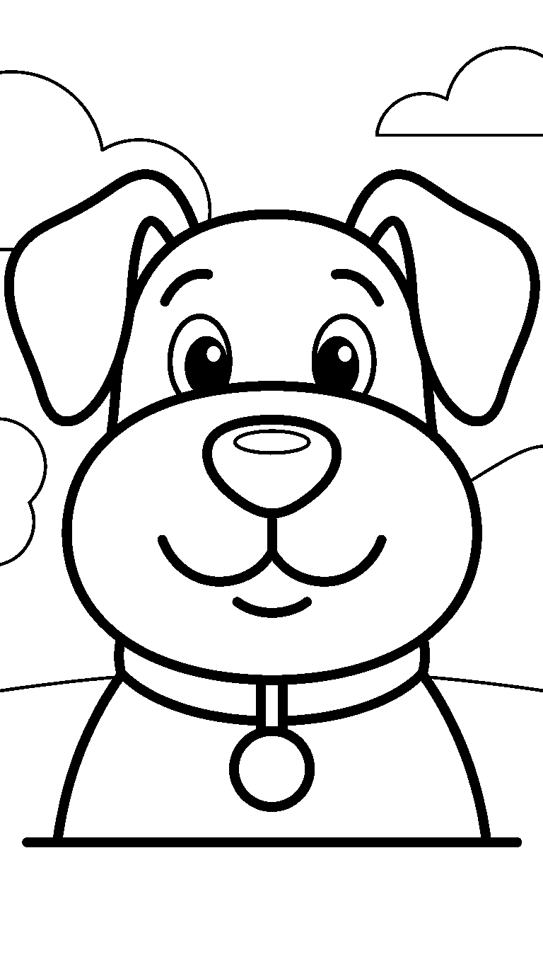 kleurplaat hond — groot portret