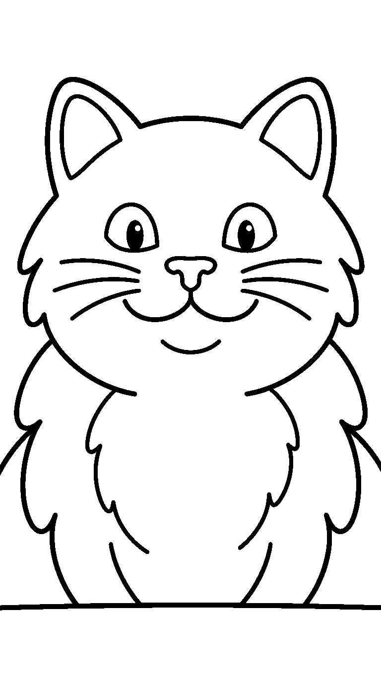 kleurplaat kat — groot portret