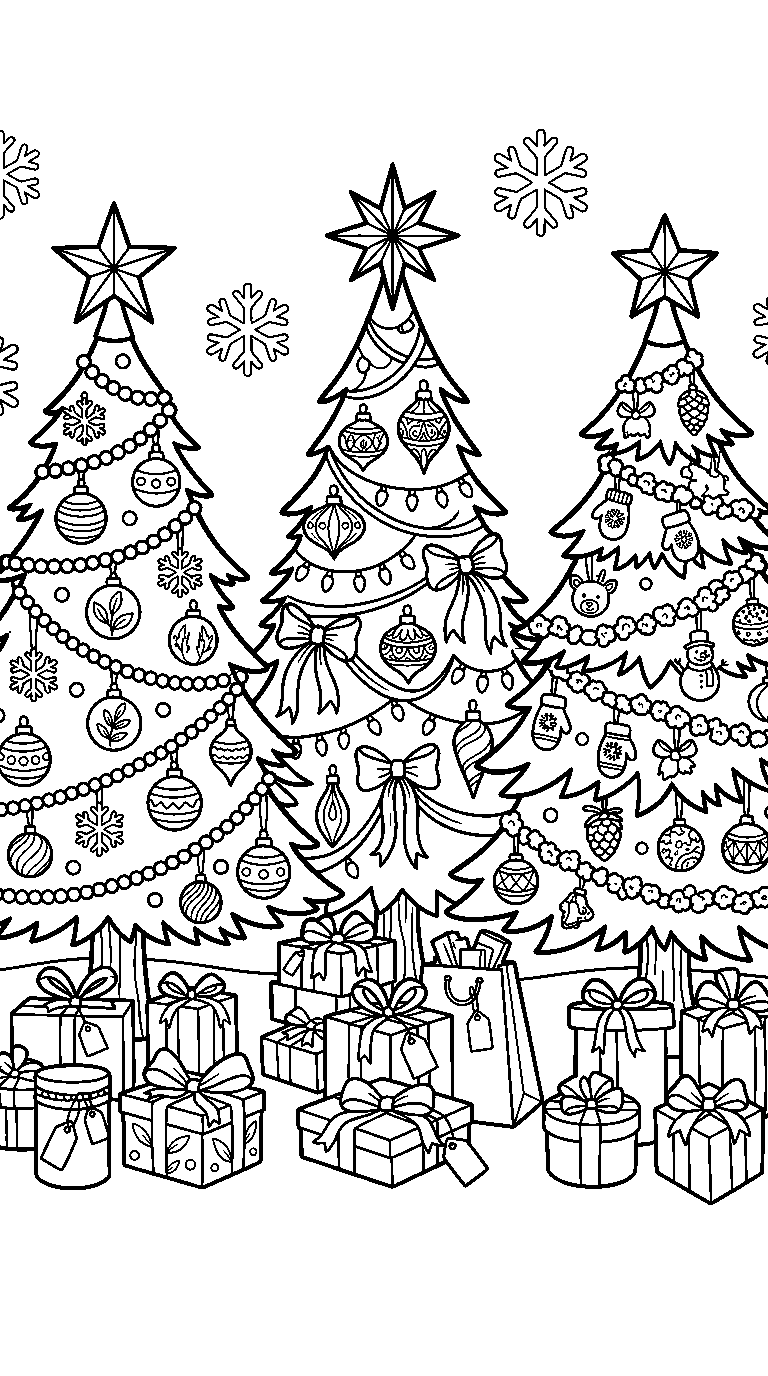 kleurplaat kerst — drie varianten