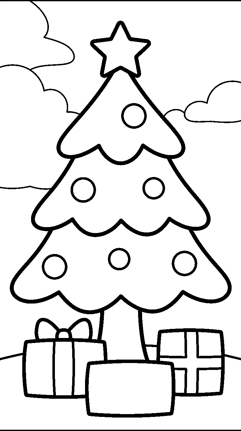 kleurplaat kerst — heel simpel