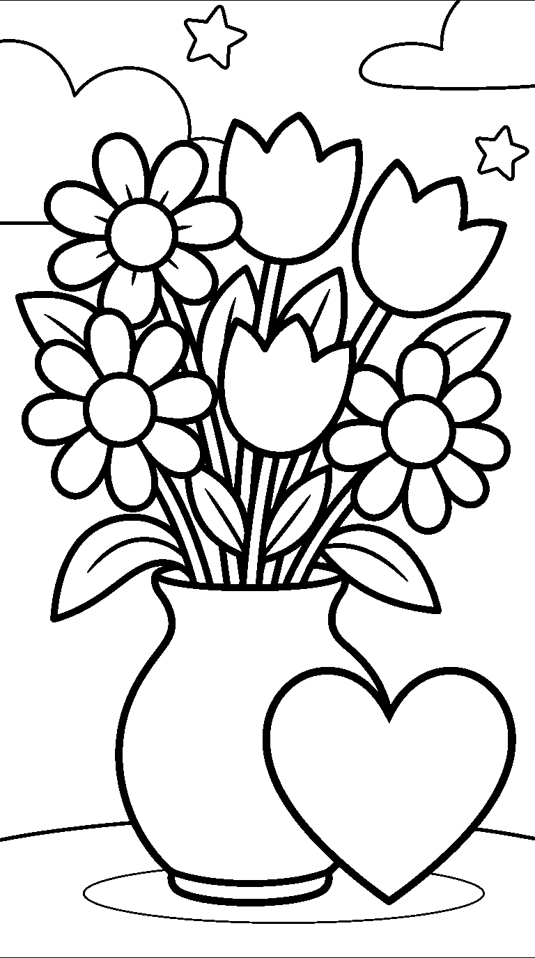 kleurplaat moederdag — groot op de pagina