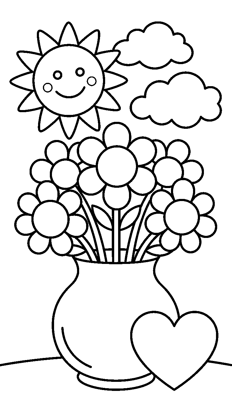kleurplaat moederdag — onder de zon