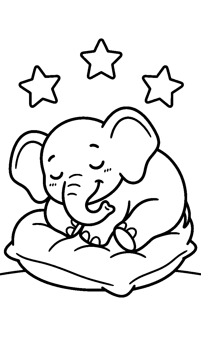 kleurplaat olifant — lekker slapen