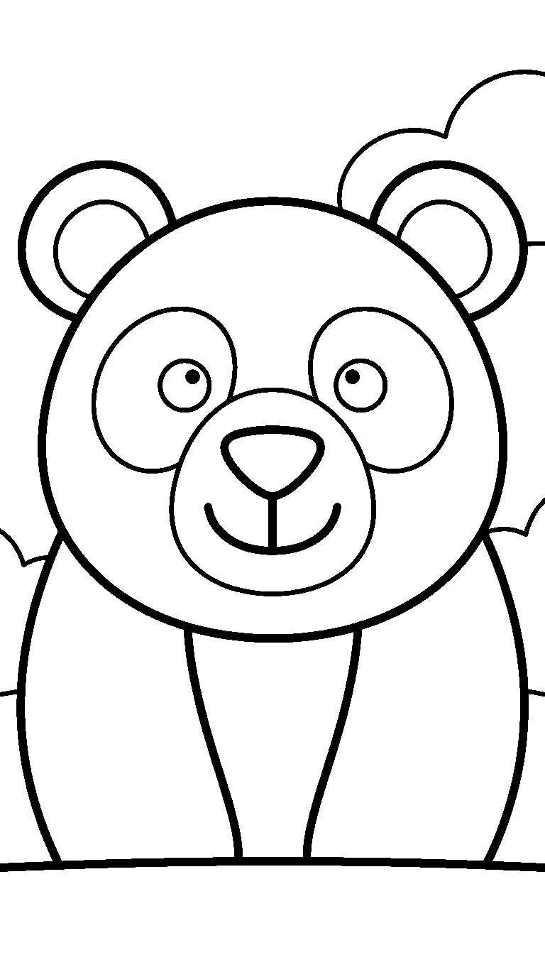 kleurplaat panda — groot portret
