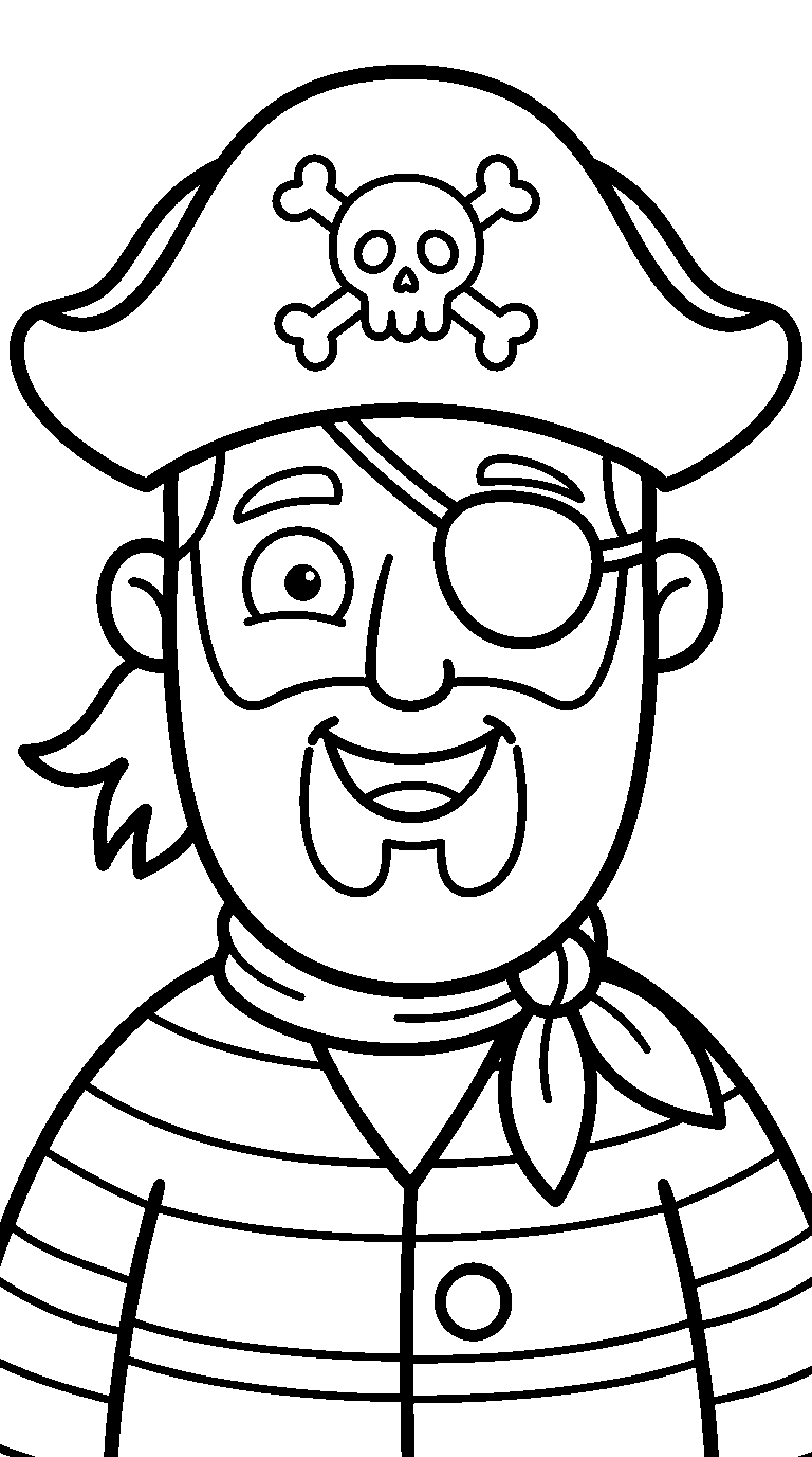 kleurplaat piraat — groot portret