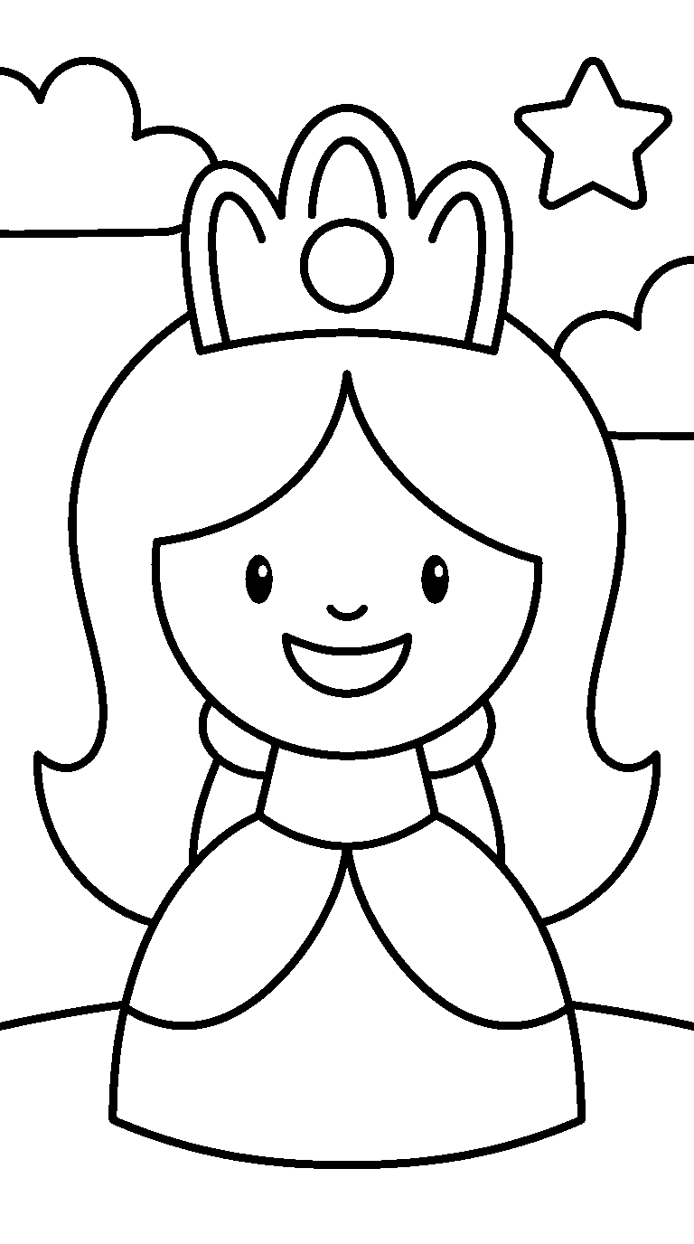 kleurplaat prinses — groot portret