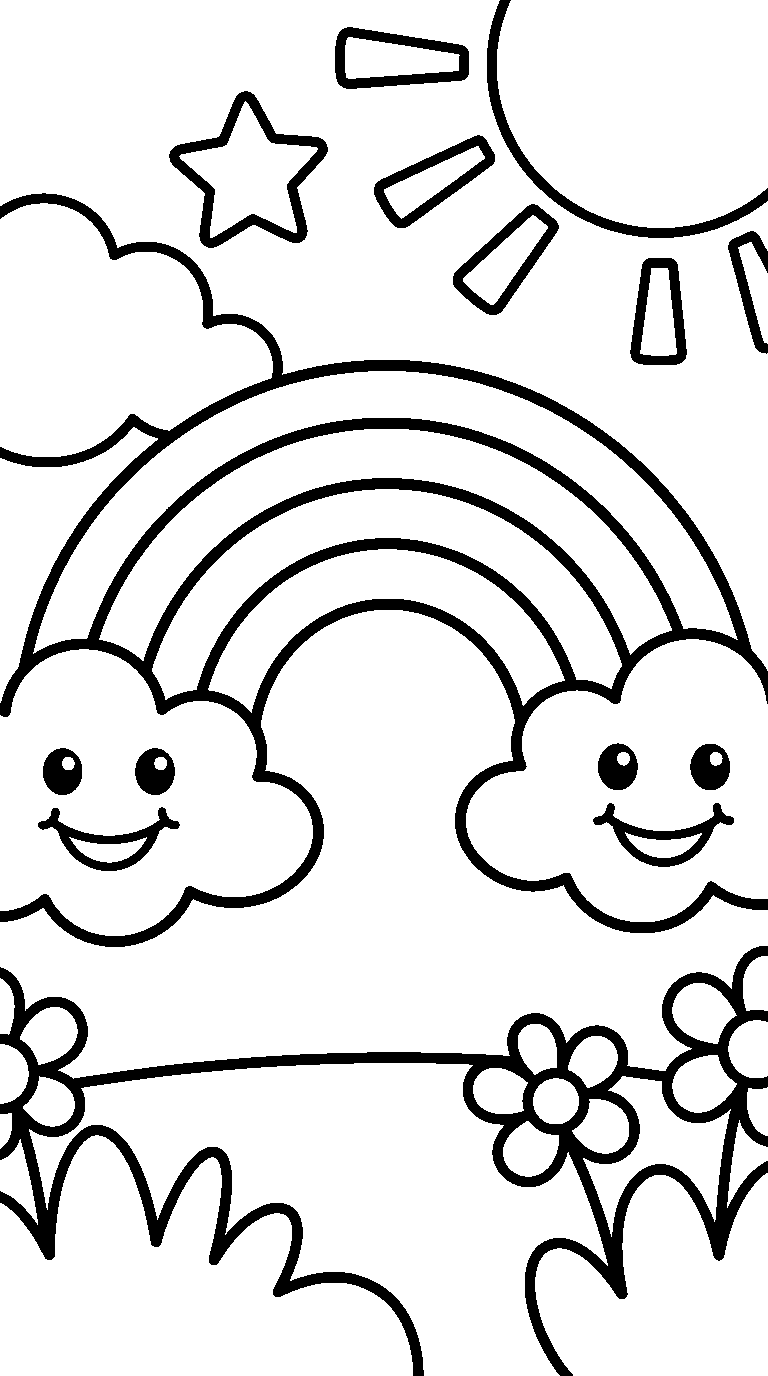 kleurplaat regenboog — heel simpel