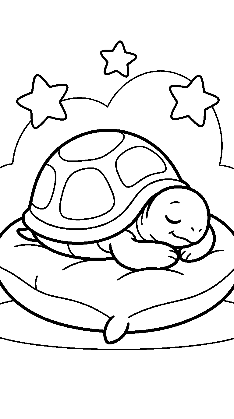 kleurplaat schildpad — lekker slapen