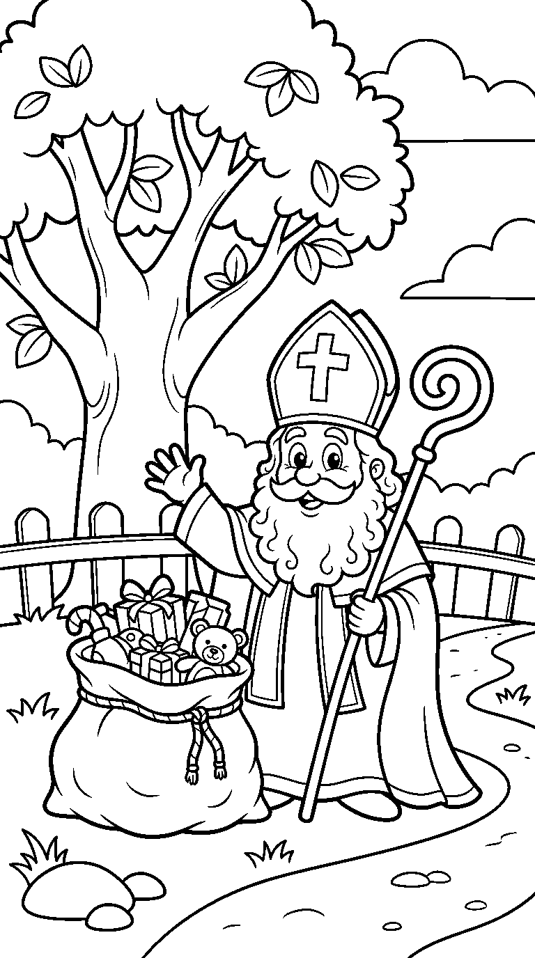 kleurplaat sinterklaas — buiten
