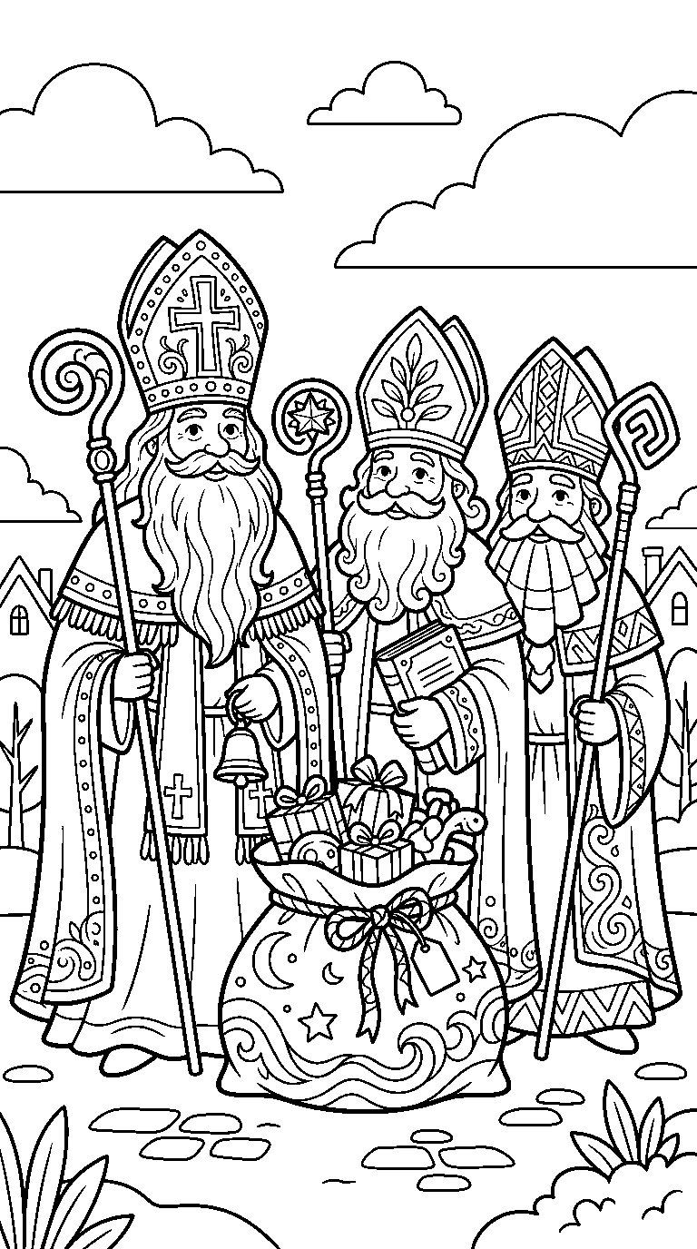 kleurplaat sinterklaas — drie varianten
