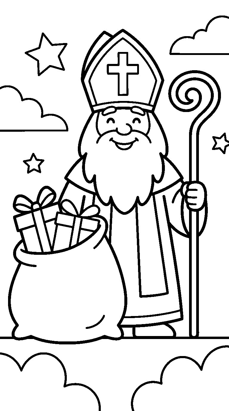 kleurplaat sinterklaas — groot op de pagina