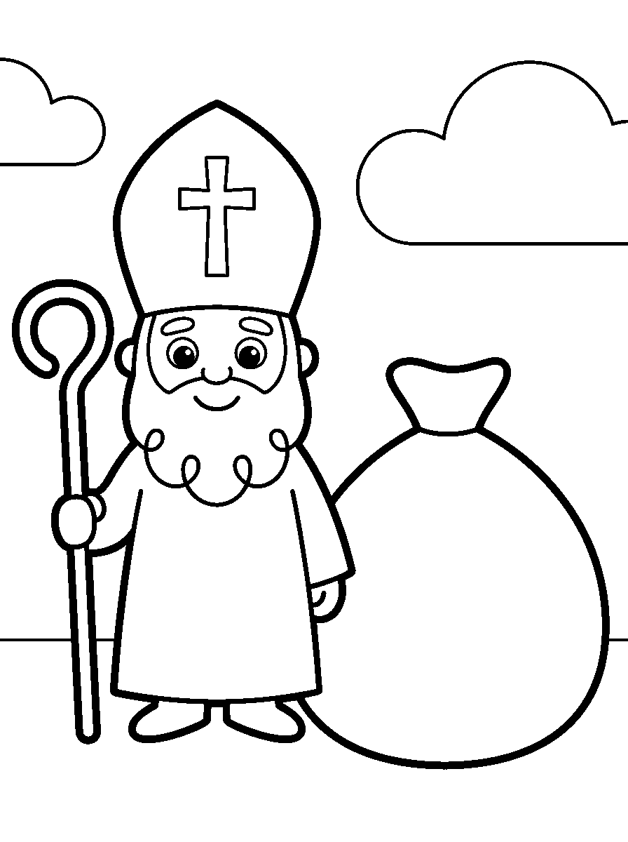 kleurplaat sinterklaas — heel simpel