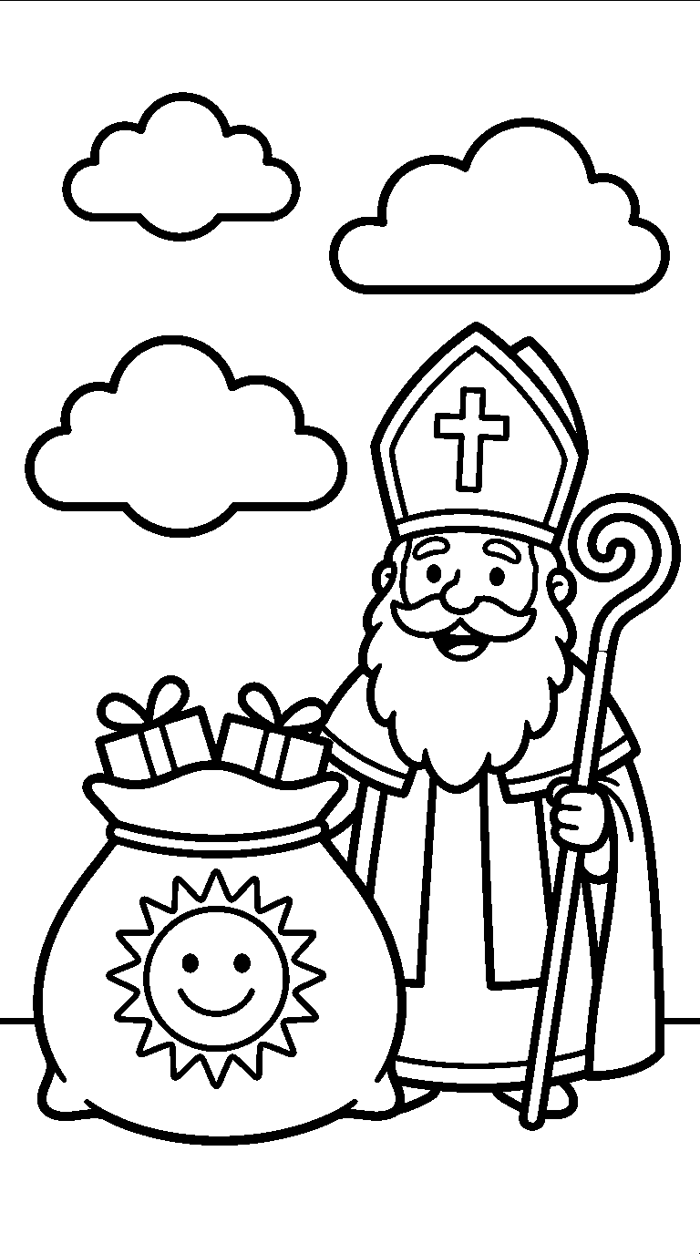 kleurplaat sinterklaas — onder de zon