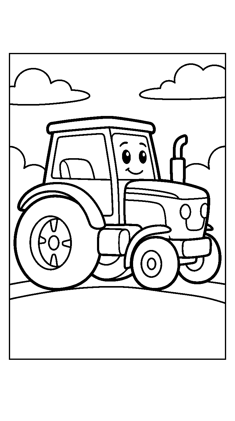 kleurplaat tractor — groot en simpel