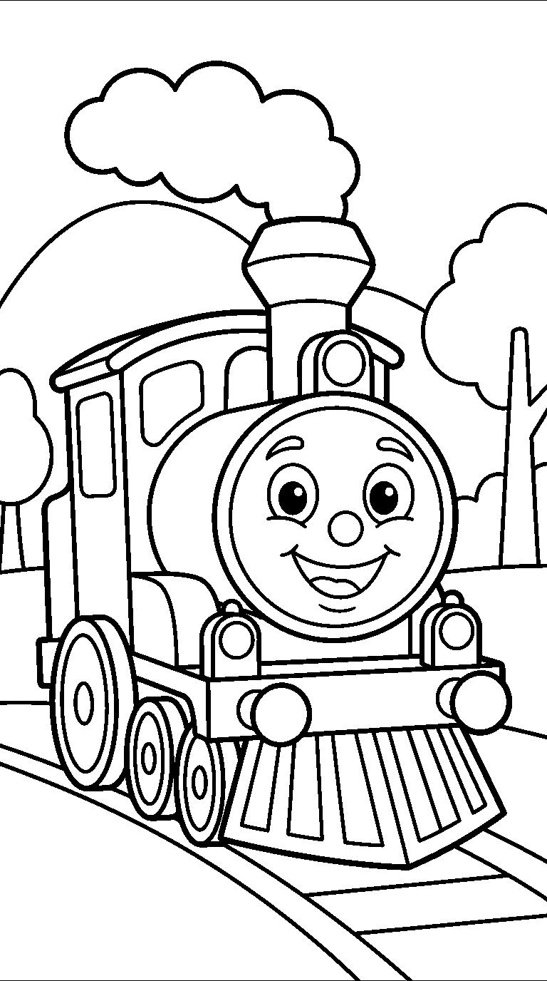 kleurplaat trein — van voren
