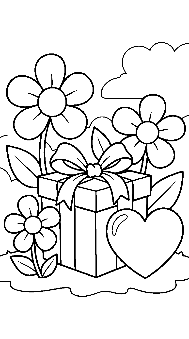 kleurplaat vaderdag — tussen de bloemen