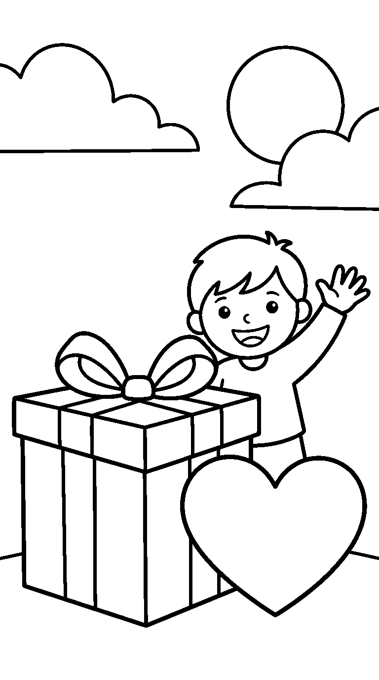 kleurplaat vaderdag — met een kind erbij