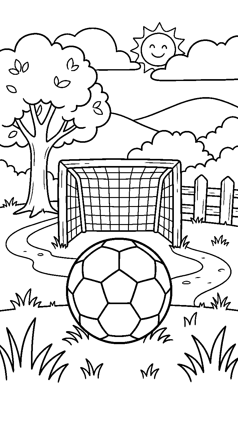 kleurplaat voetbal — buiten