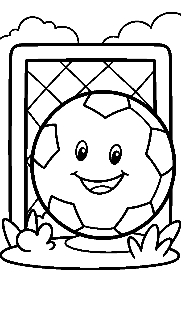 kleurplaat voetbal — groot op de pagina