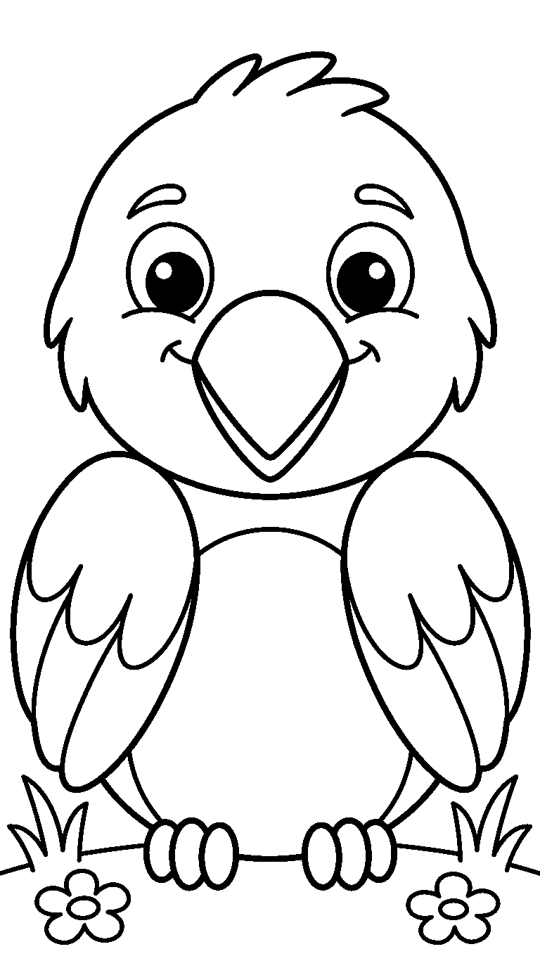 kleurplaat vogel — groot portret