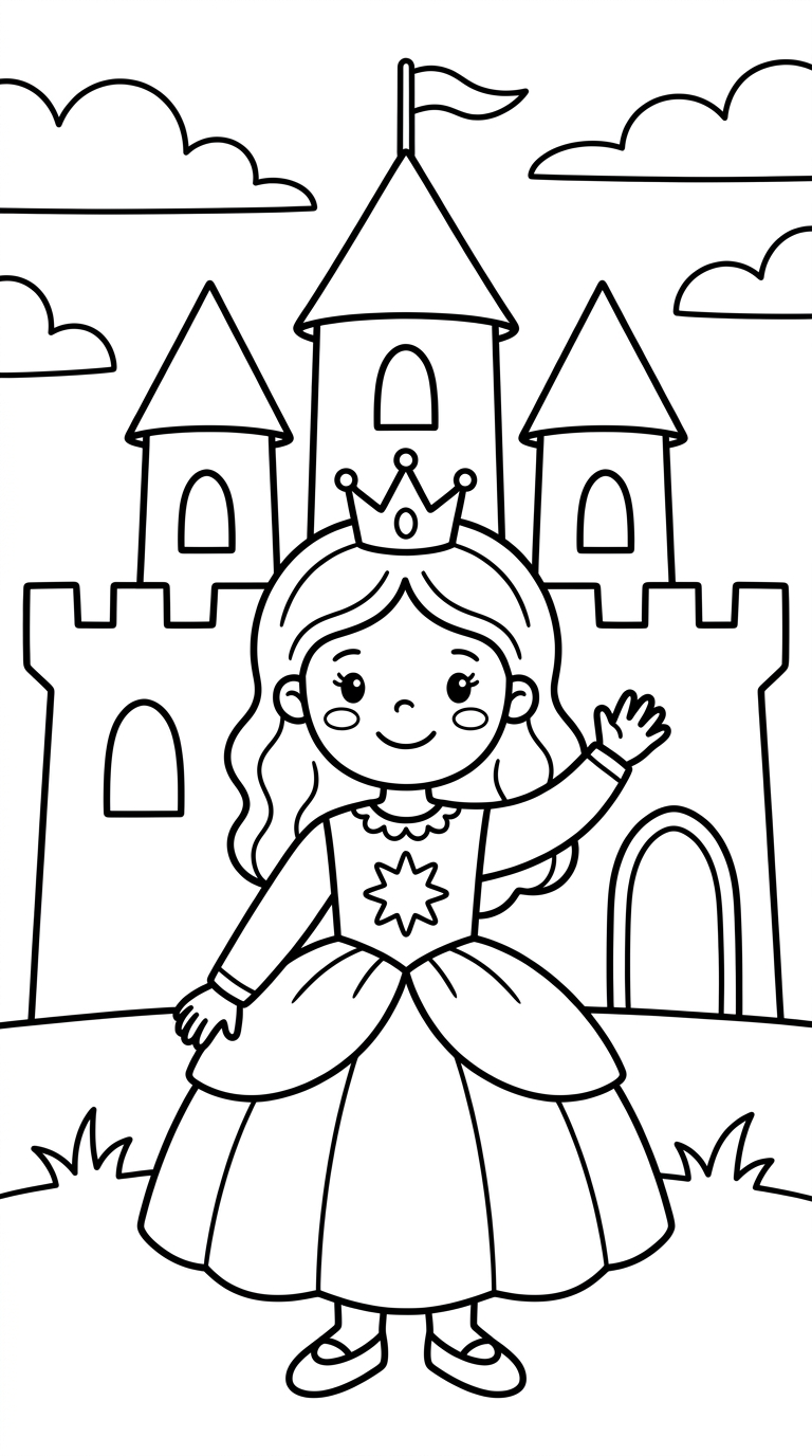 Kleurplaat prinses — gratis printen (pdf)