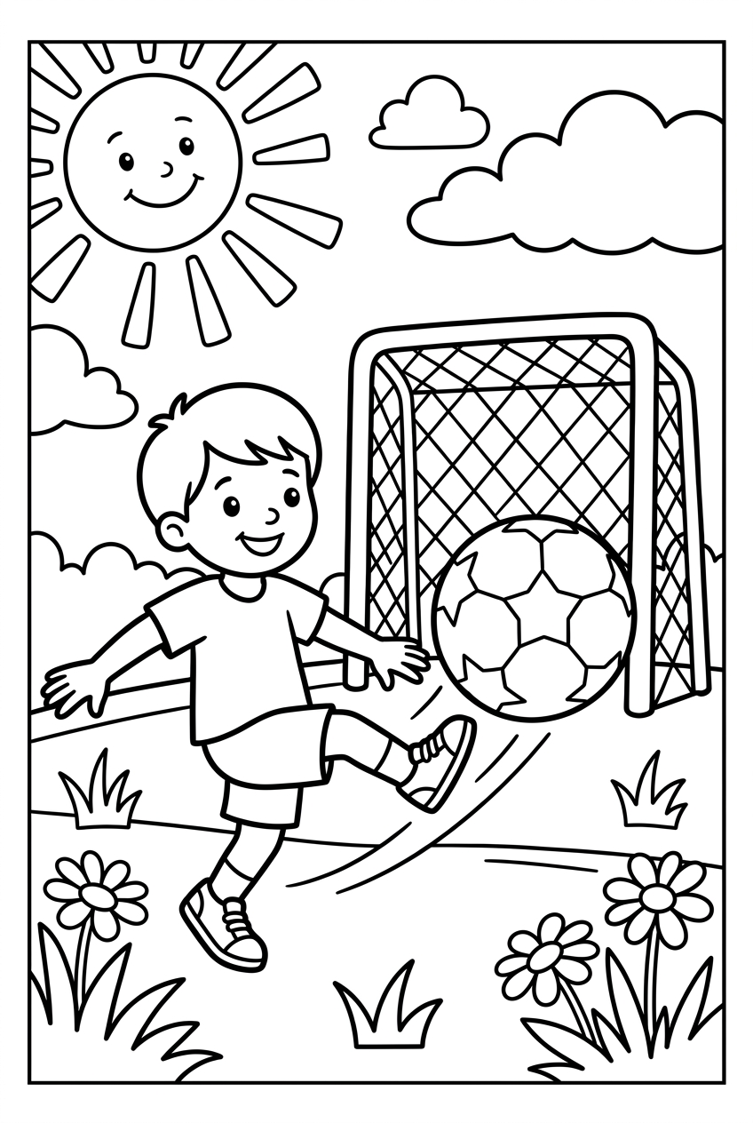 Kleurplaat voetbal — gratis printen (pdf)