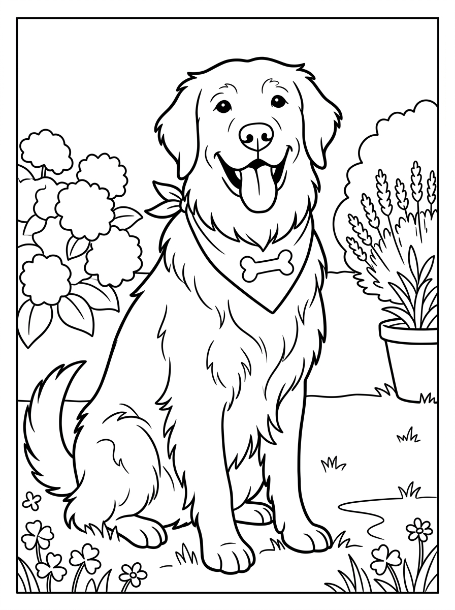 voorbeeld kleurplaat — make a colouring page of your own dog
