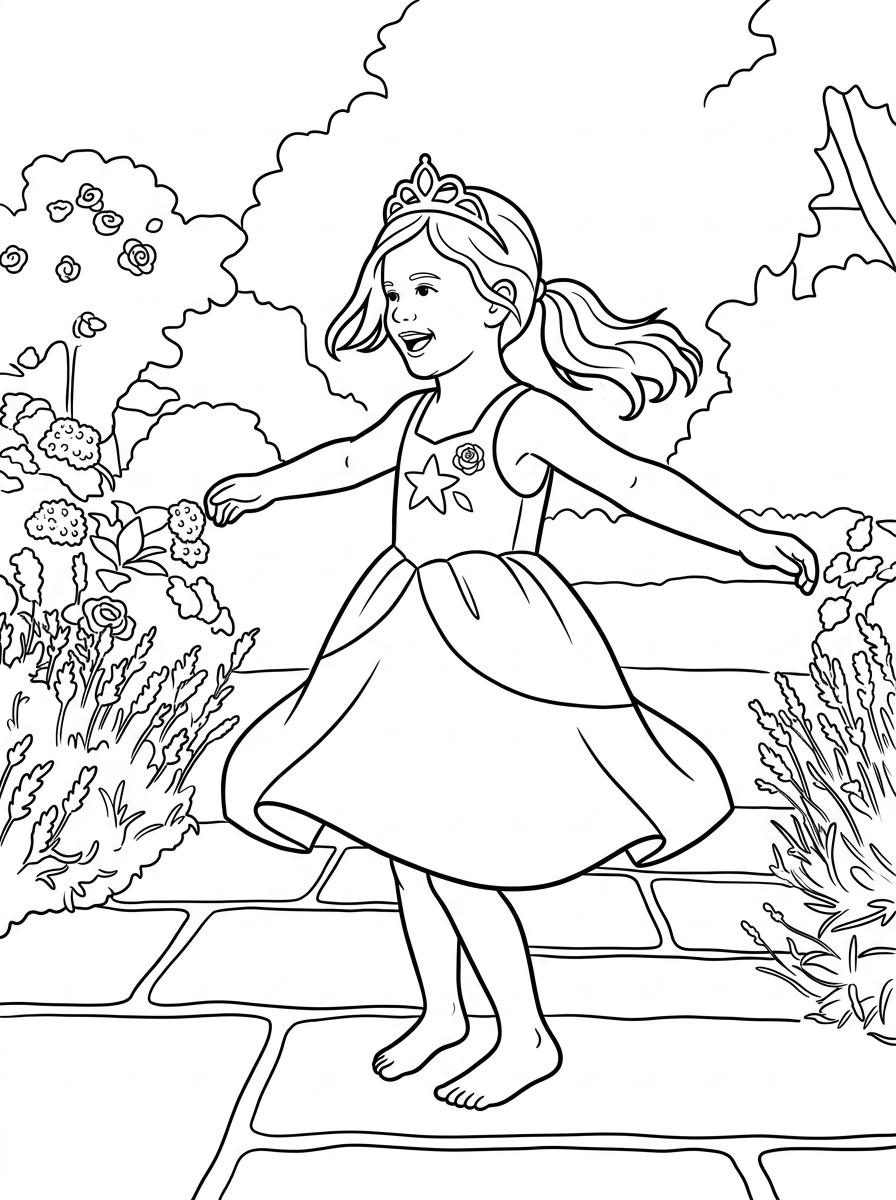 voorbeeld kleurplaat — make a princess colouring page from your photo