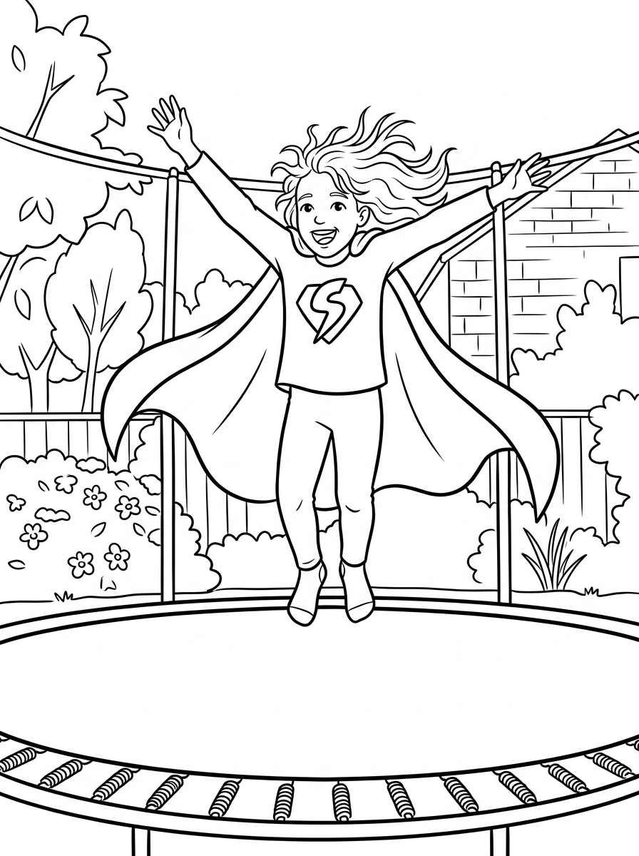 voorbeeld kleurplaat — make a superhero colouring page of your child